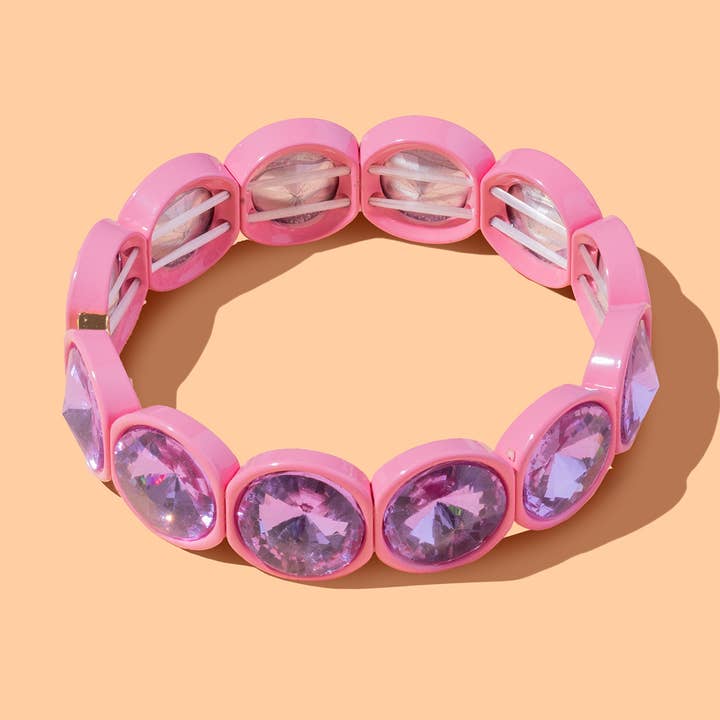 Taylor Elliott Designs - Wholesale Beaded Bracelet - Stretch Bracelet - Enamel w/ Large Stones - Elise