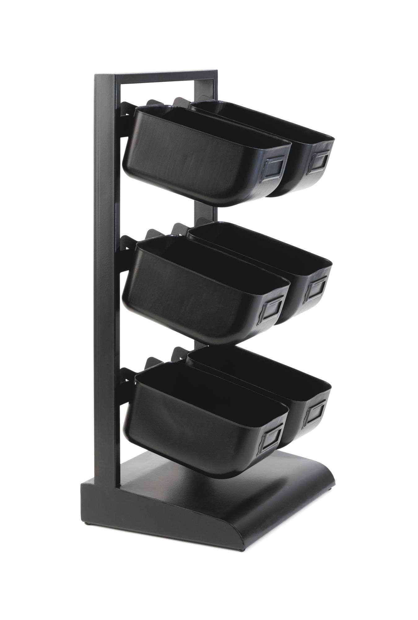 Black 6 Metal Bin Tabletop Display for wholesale on Faire2