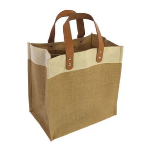 Custom Canvas Tote Bag • PU Leather Handles – Twines & Paper