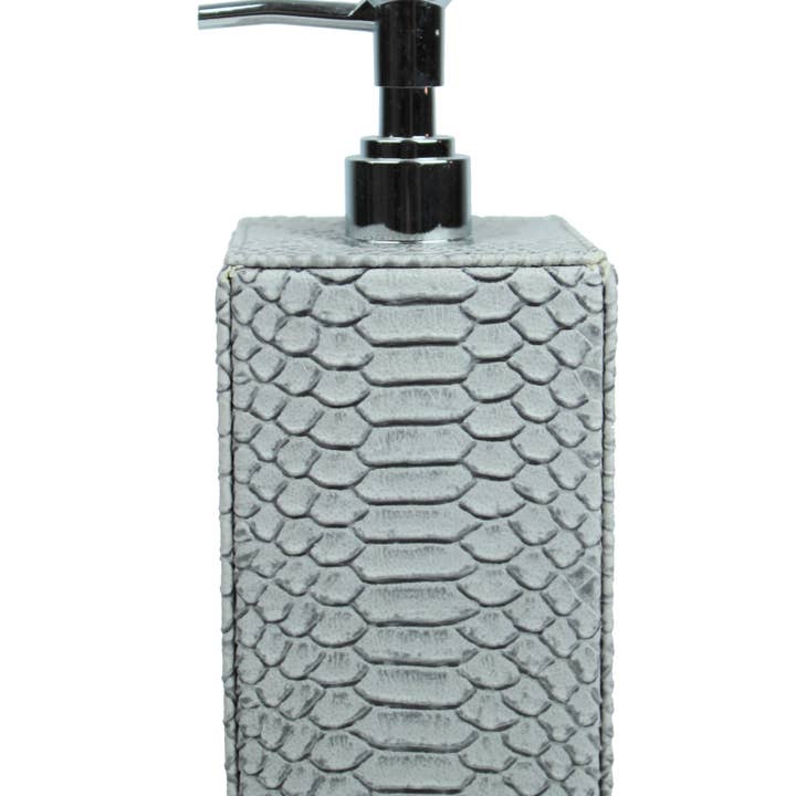 Signature Home Collection GmbH - Wholesale Soap Dispenser - Synthetic leather reptile grey imitation leather soap dispenser1
