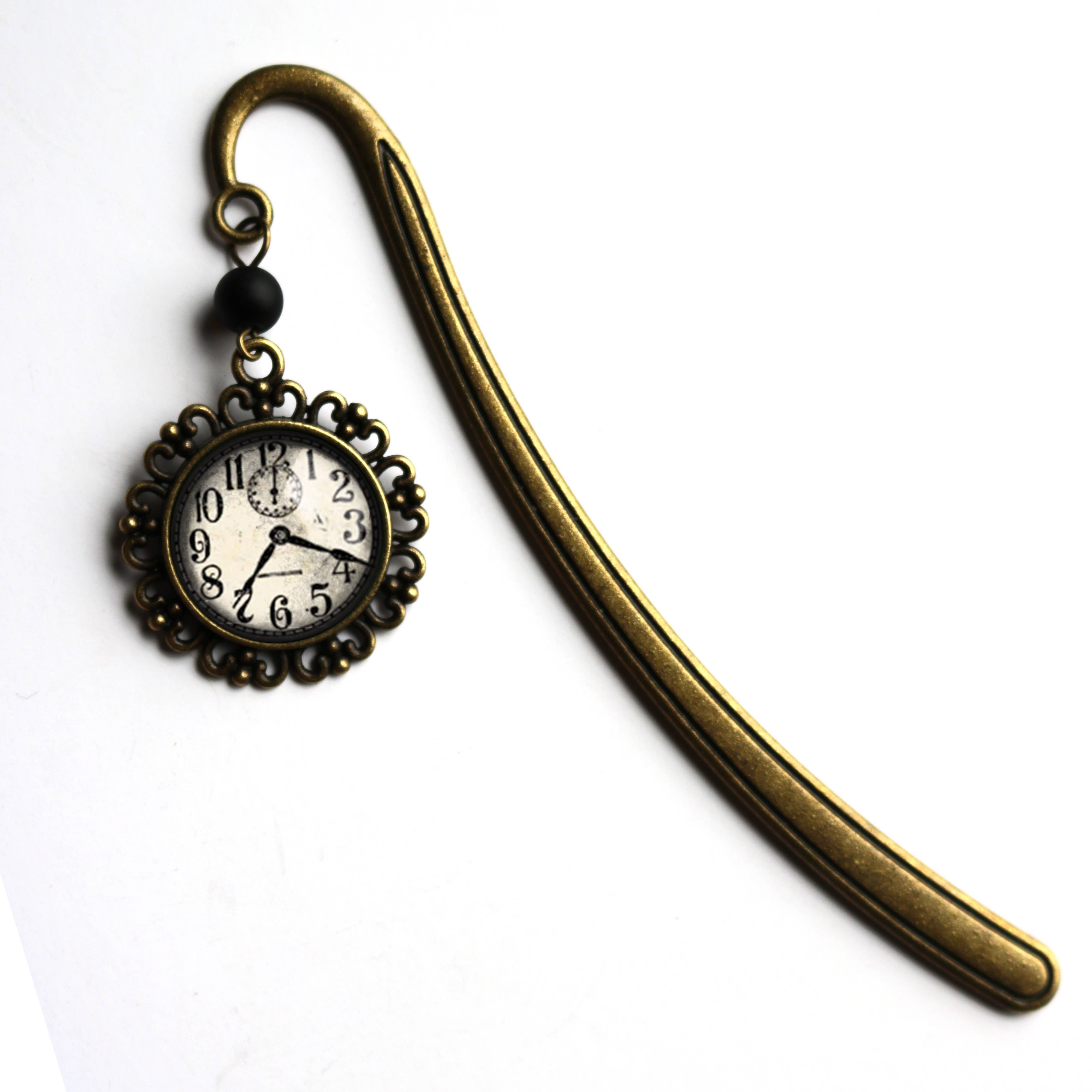 The Divine Iguana - Wholesale Bookmark - Edwardian Clock Steampunk Bronze and Glass Cabochon Bookmark1