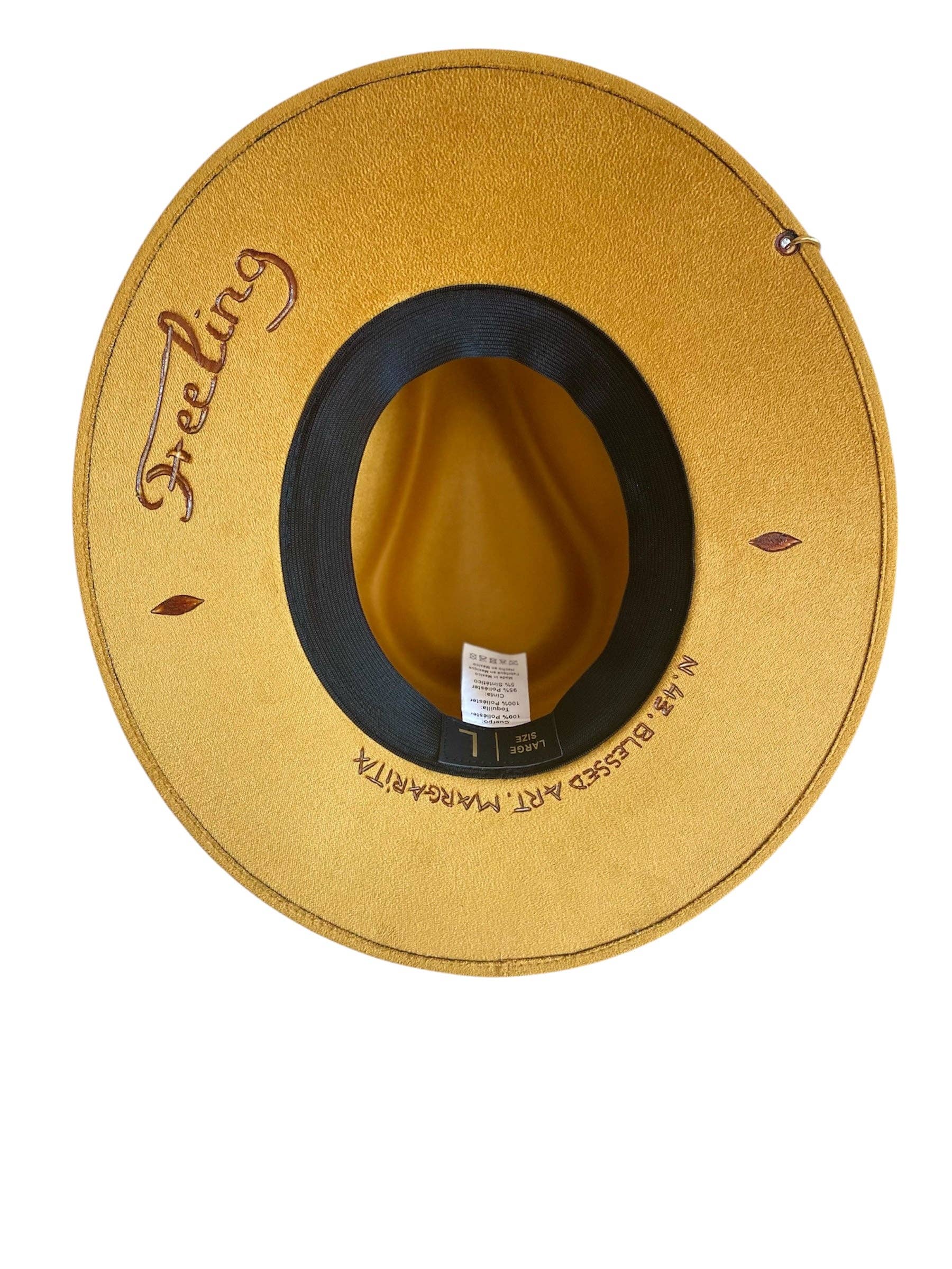 Margarita - Wholesale Fedora - Women's - Mustard Fedora Jewel Hat3