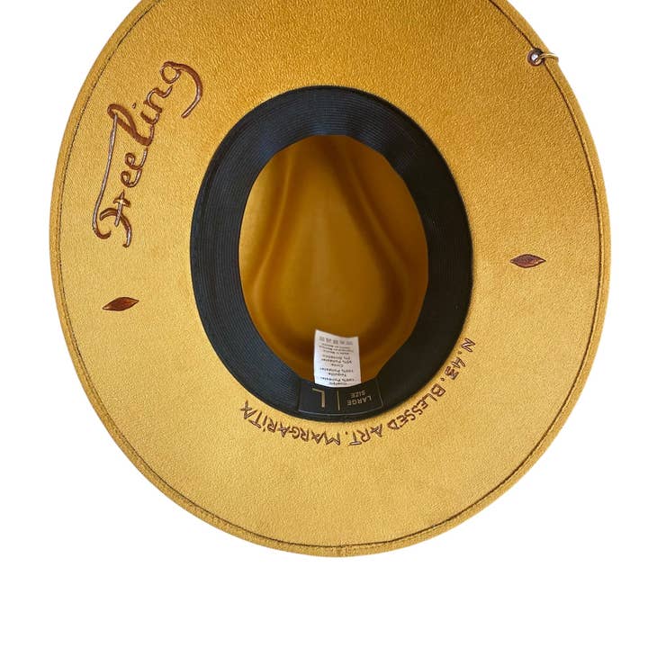 Margarita - Wholesale Fedora - Women's - Mustard Fedora Jewel Hat3