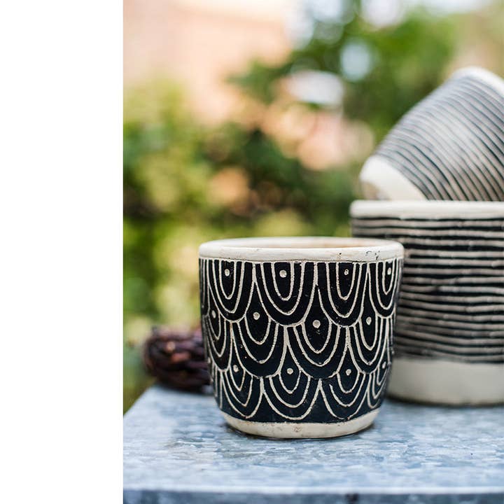 Rustic Reach - Wholesale Plant Pot - Geometric Art Concrete Flower Pot