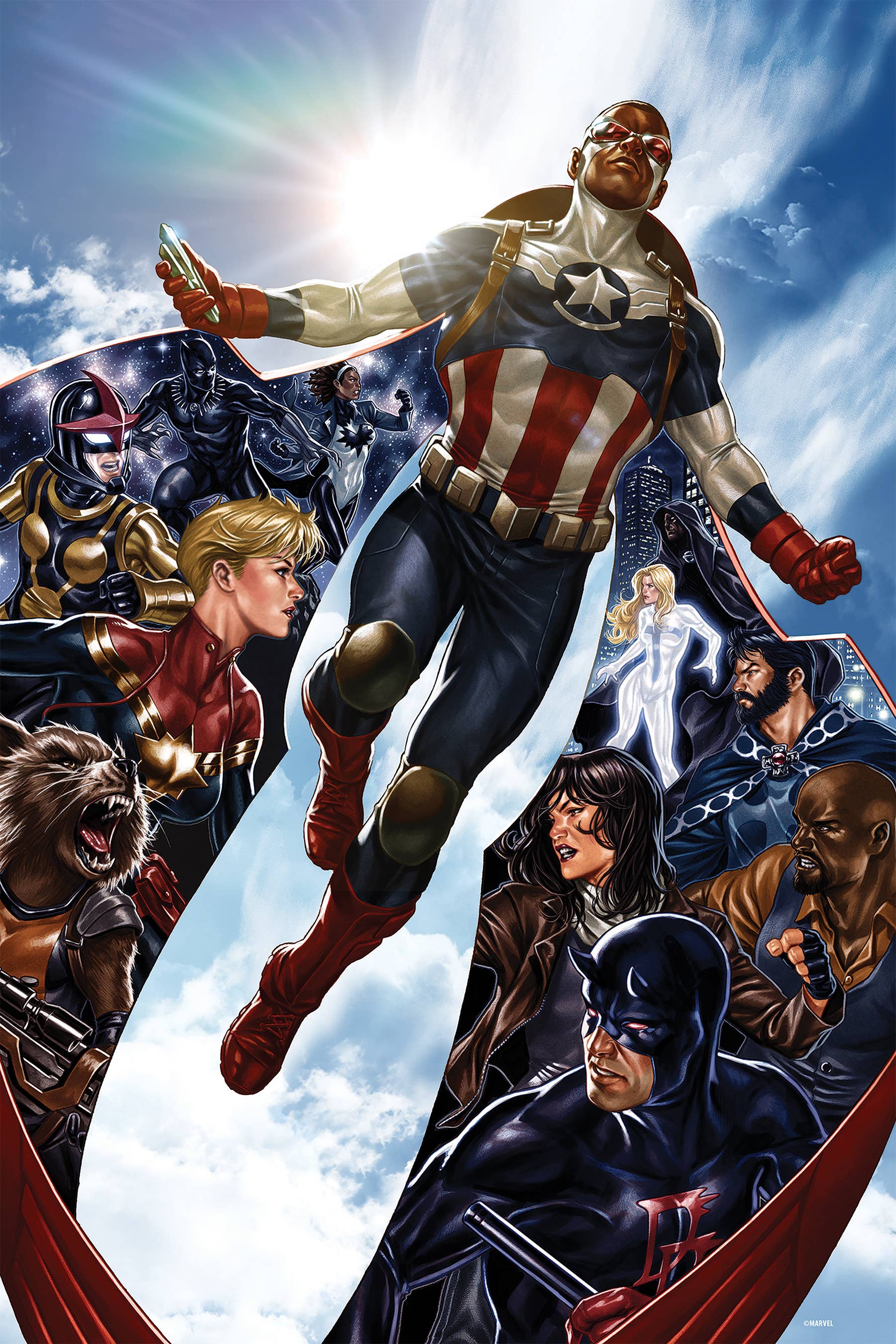 Primemotion, Inc - Wholesale Puzzle - Adult - Marvel Captain America Falcon 300pc 12x18"0