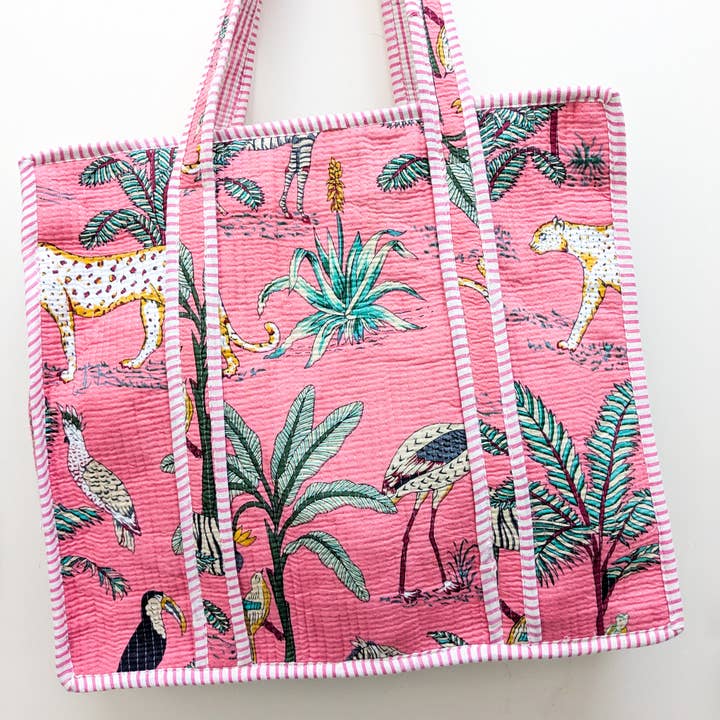 Shakti.ism - Wholesale Tote Bag - Women's - Quilted Market Tote Bags: Colourful Screen Printed Kantha Tote Bags, Ethically Handmade in India4