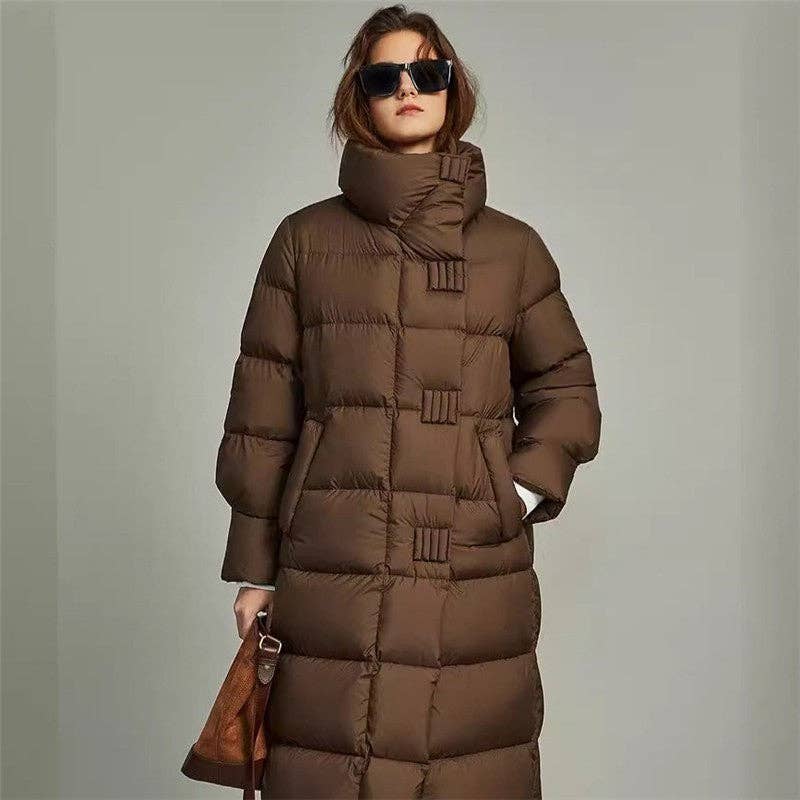 OceanusSwim – wholesale Puffer jacket – Women’s – Thick Loose-Fit Mid-Length Down Cotton Coat1