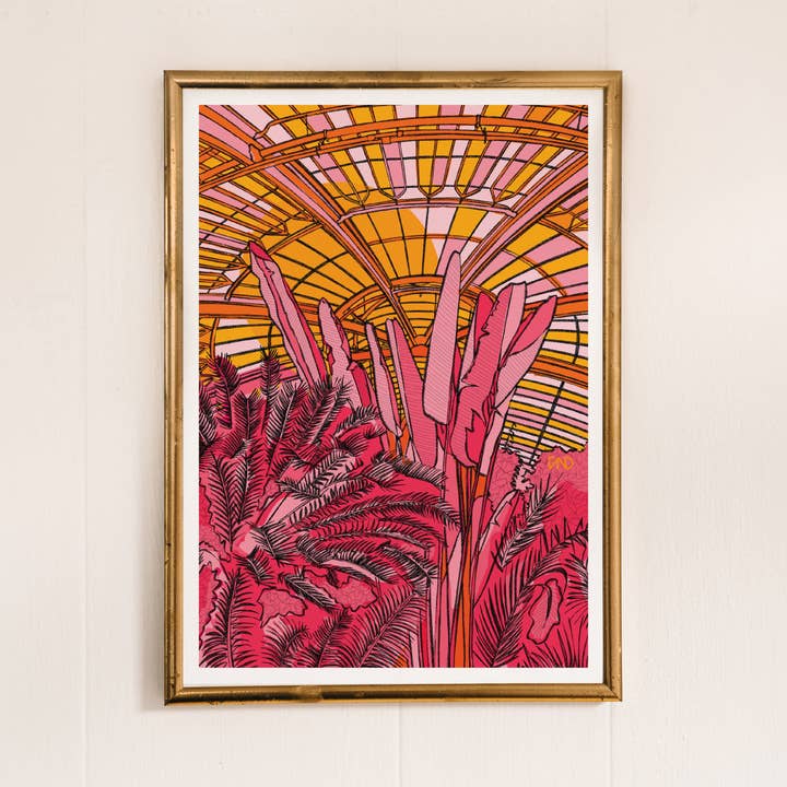 Freya Niamh Design - Wholesale Art Print - Kew Gardens Palm House Art Print, Travel-Themed Art