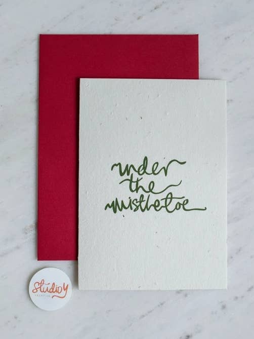 Plantable Mistletoe Greeting Card for wholesale by Studio Y Creative