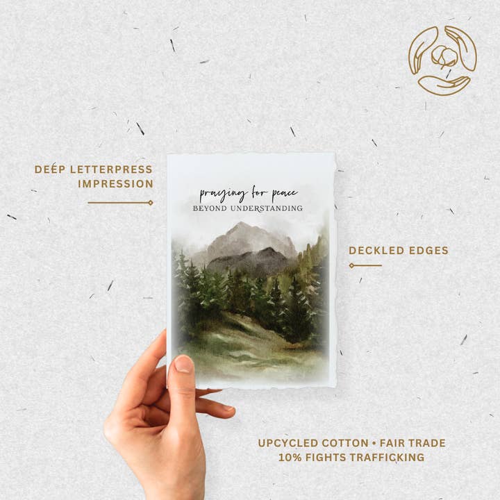 Paper Baristas - Wholesale Everyday Greeting Card - Praying for Peace | Eco-Friendly Fair Trade Greeting Card4