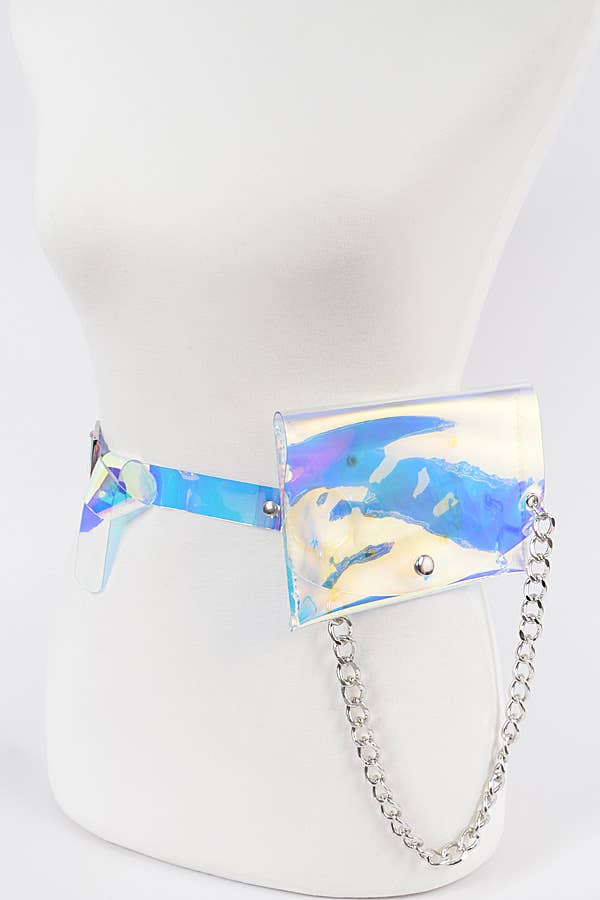 3AM BY H&D ACCESSORIES - Vente Sac ceinture – femme - Sac à bandoulière à chaîne à rabat à bouton unique6