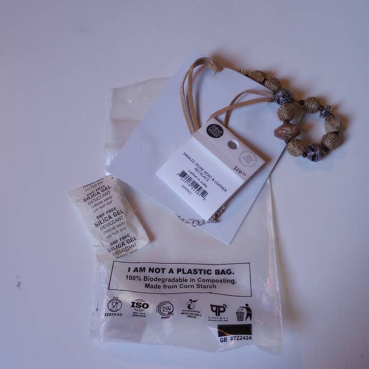 Ten Thousand Villages - Wholesale Beaded/Pearl Necklace - *Shaalee Stone Bead & Leather Necklace