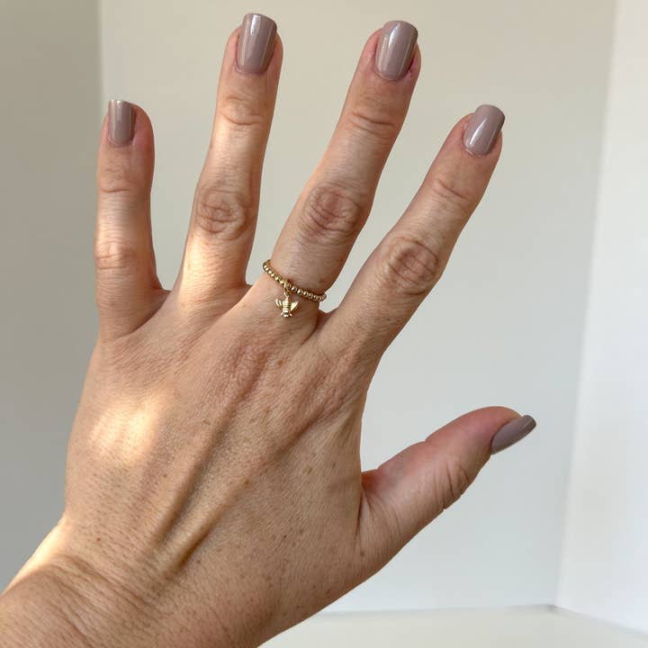2mm Maya Ring with Bee Charm for wholesale by Kate Meraki
