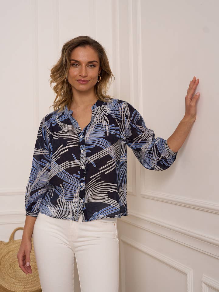 CHOKLATE PARIS - Vente Chemise à col boutonné – femme - Chemise Saint Tropez imprimé viscose soie - CK081363
