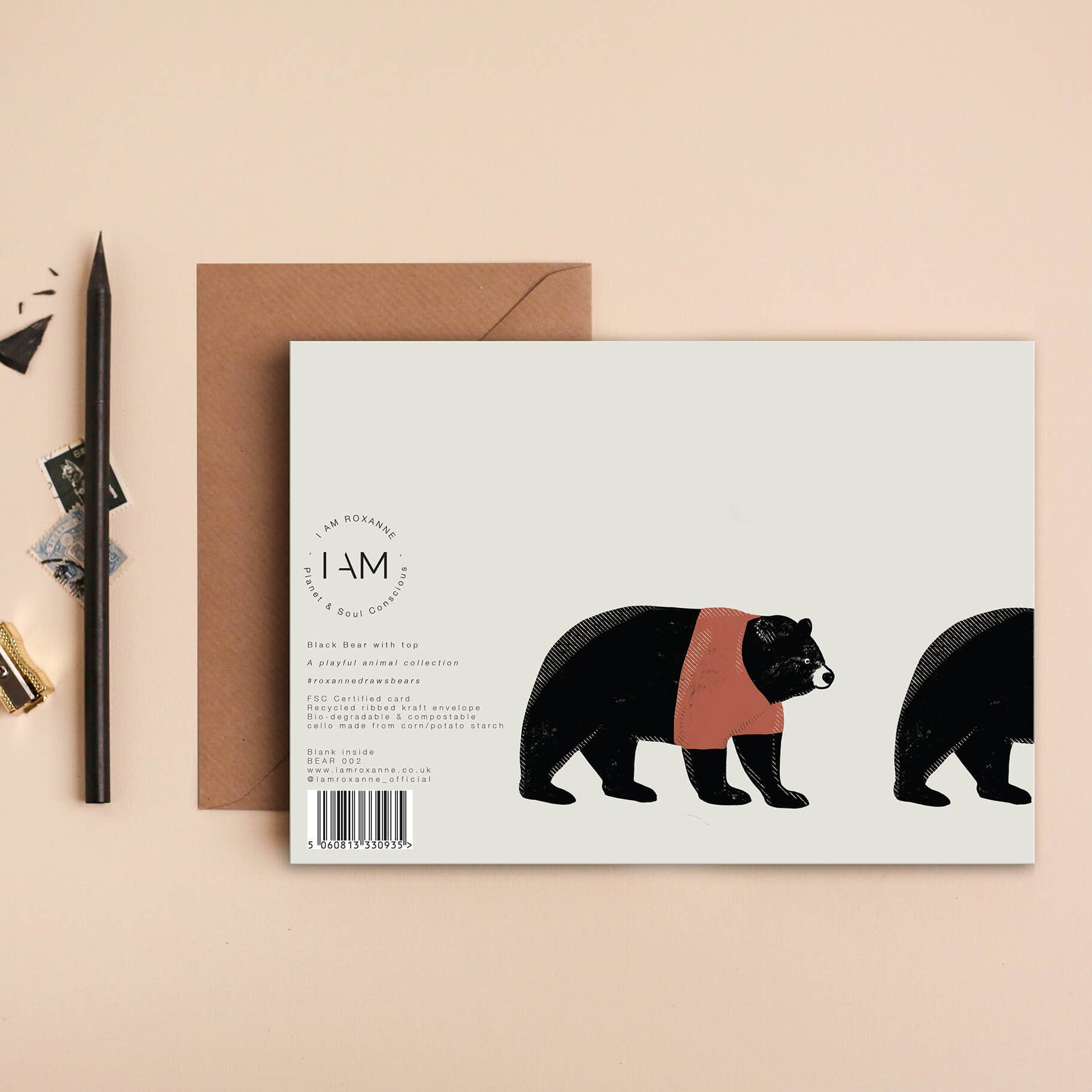 I am Roxanne - Wholesale Birthday Card - Black Bear with Top Card | Birthday Card | Children's Card0