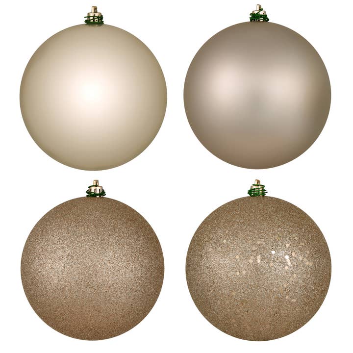Vickerman 6" Oat 4-Finish Ball Orn Asst 4/Bx for wholesale on Faire