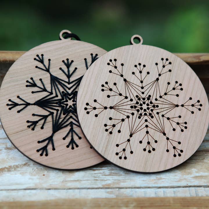 Embroidery Snowflake DIY Winter Ornament Kit for wholesale by Sunrise Grove