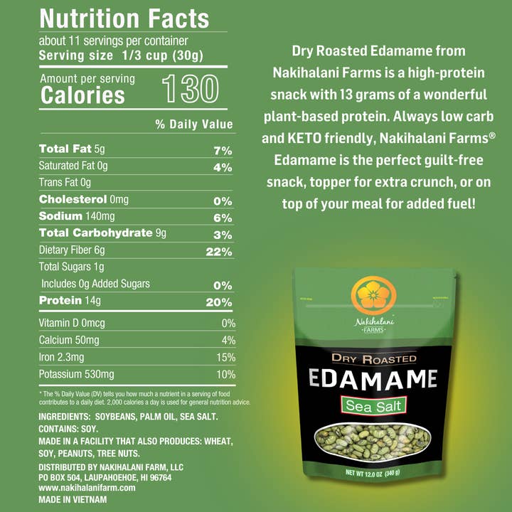 Nakihalani Farm - Wholesale Nuts - Edamame Roasted - Sea Salt 24oz giant Family Bag1