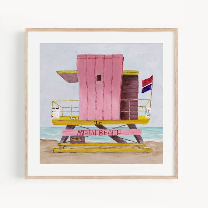 Miami Lifeguard Tower Art Print 7 Giclee for wholesale by Lucia de Miguel Art Studio
