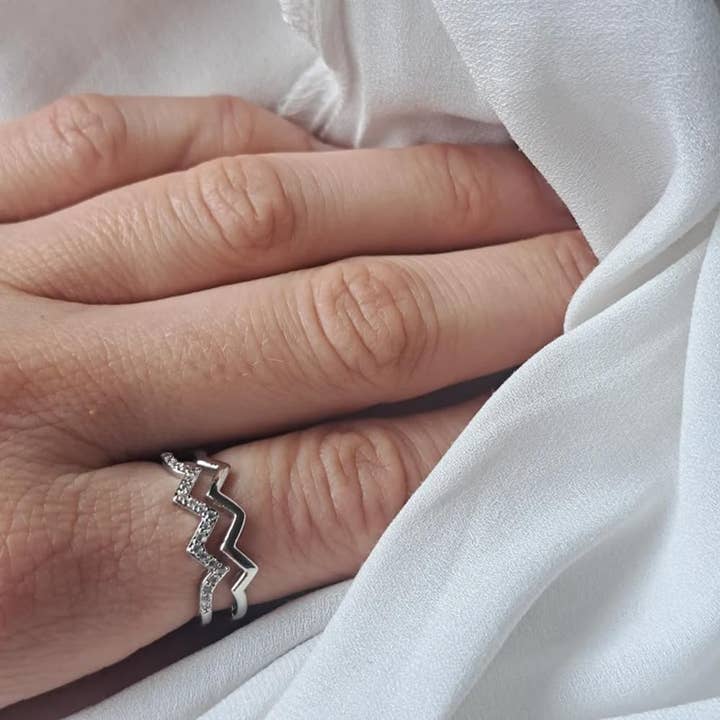 DINAWeb Srls – Anel de banda por atacado – Anel em Prata de Lei 925 - Para Minha Filha - Altos e Baixos5