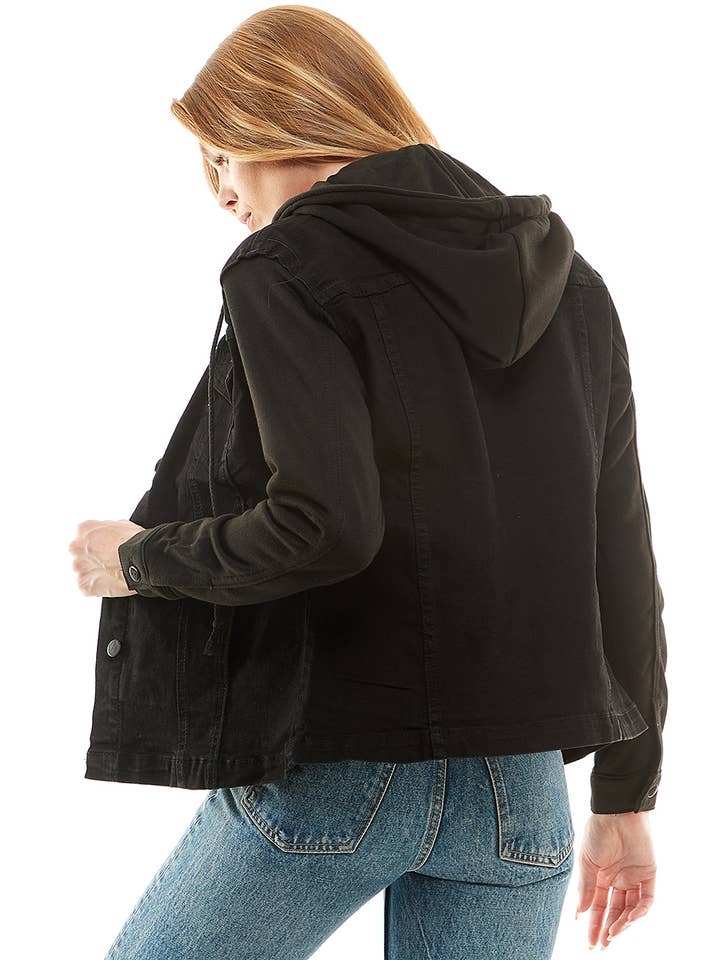 BLUE AGE - Wholesale Denim Jacket - Women's - Spandex Ladies' Denim Jacket with Fleece Hoodie1