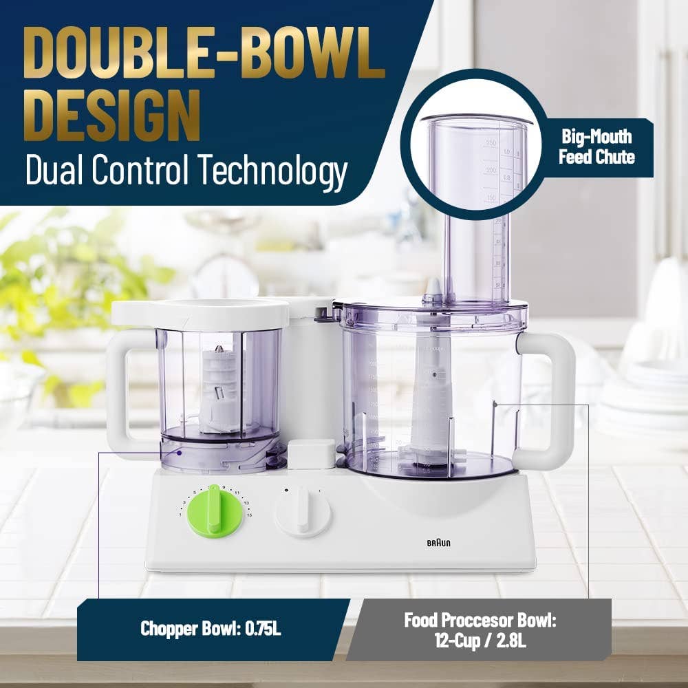 Alpine – Großhandel Küchengeräte – Braun Food Processor FX-3030 Doppelschüssel 0,75 l und 12 Tassen Mu6