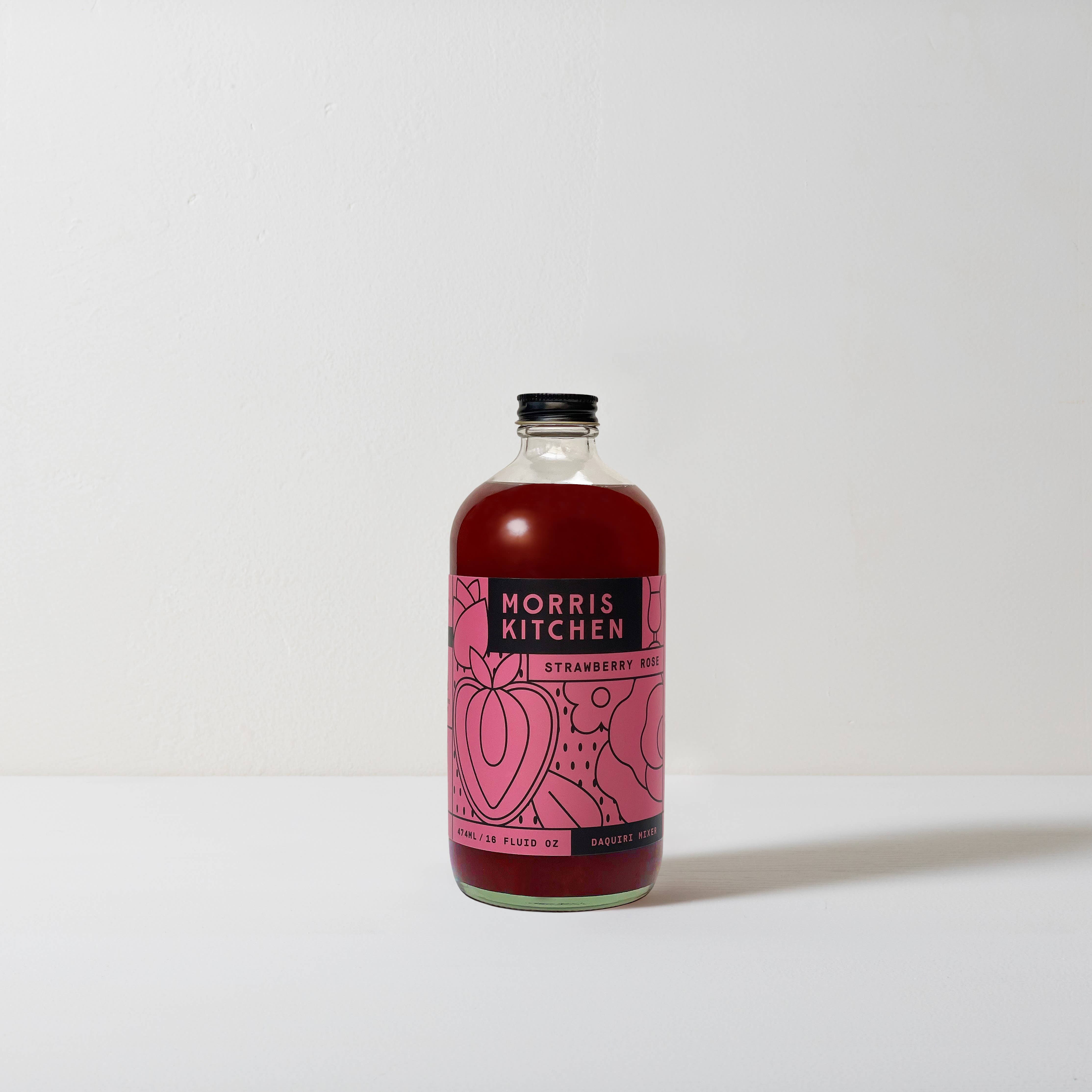 Morris Kitchen - Wholesale Cocktail mix/syrup - Strawberry Rose Daiquiri Cocktail Mixer 16 oz