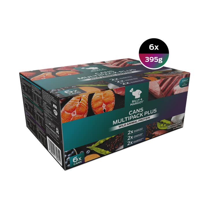 Multipack Plus Canned Dog Food - Salmon, Venison + Wild Boar for wholesale by Billy + Margot