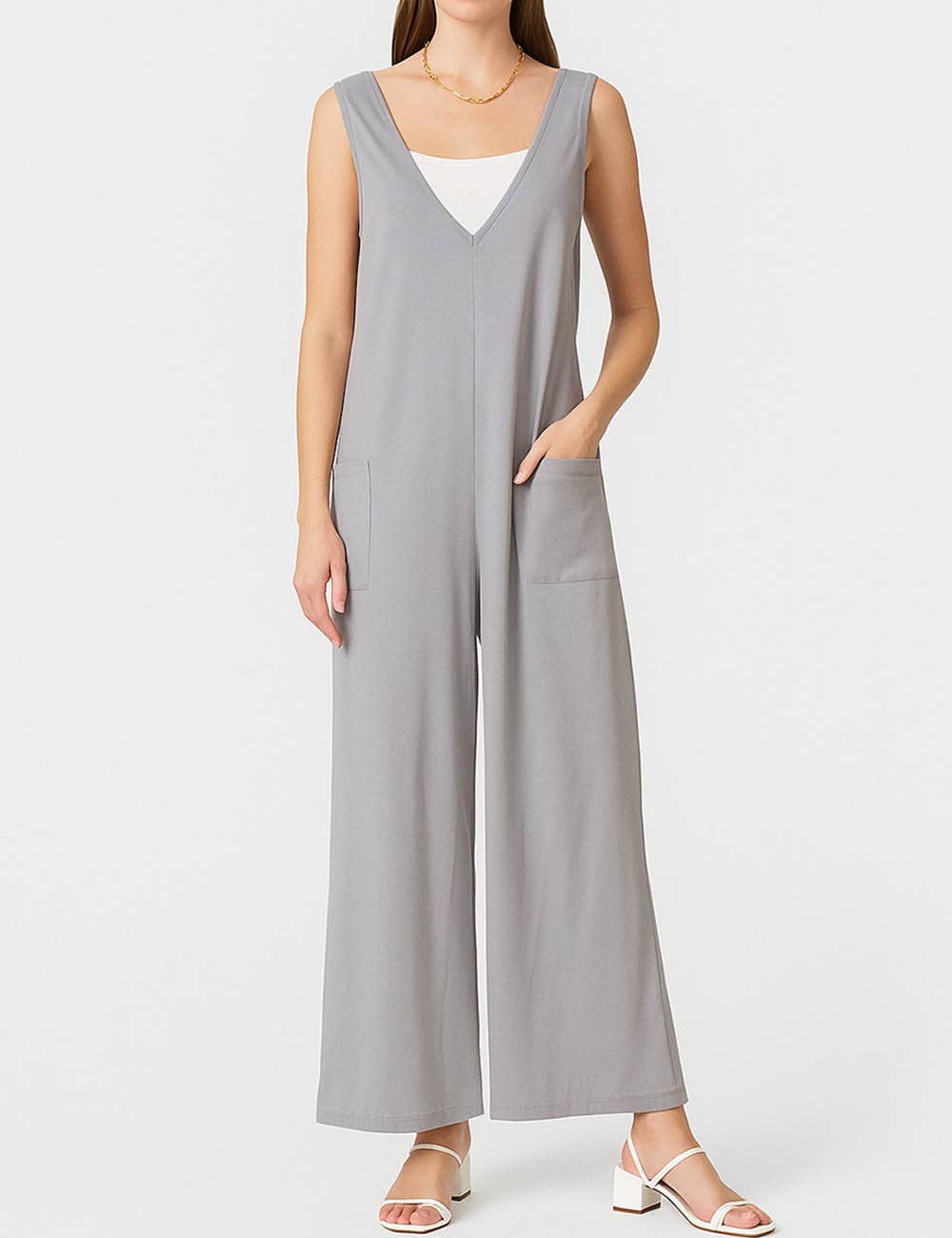 Sweetkama - Wholesale Jumpsuit - Women's - Ladies Two Shoulder Overalls Solid Daily Jumpsuit SKJ23843