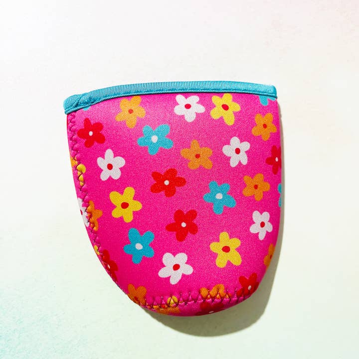 Sonny Rising - Wholesale Drink Huggers & Koozies - Iced Coffee Sleeve, Bright Pink Floral