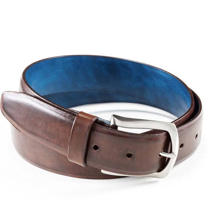 Handgeverfde riem van Bangalore Marrone voor wholesale door Risch Shoes