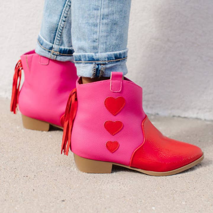 Miss Dallas Western Boot in Pink & Red Hearts - Kids and other Purchase Wholesale red dingo. Free Returns & Net 60 Terms on Faire trending on Faire.