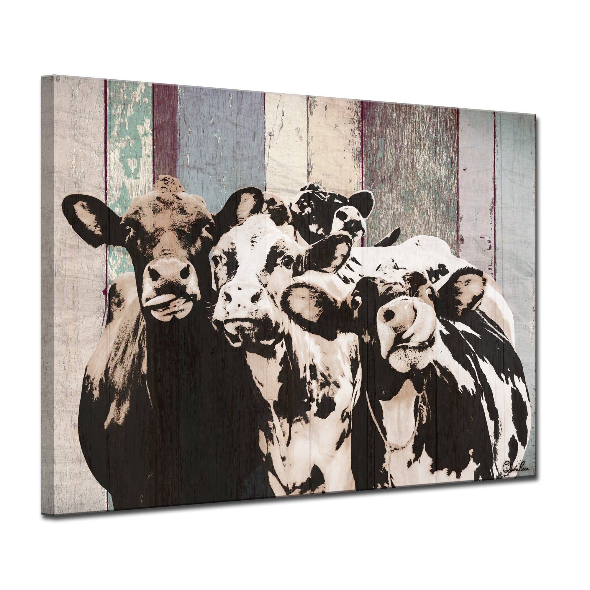 Ready2hangart, Inc. – wholesale Art print – Ready2HangArt Farmhouse 'Cattle' Wrapped Canvas Wall Art2