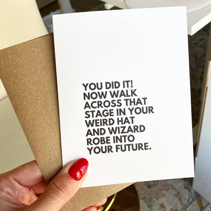 Five Dot Post - Wholesale Graduation card - Funny Graduation Card Weird Hat and Wizard Robe2
