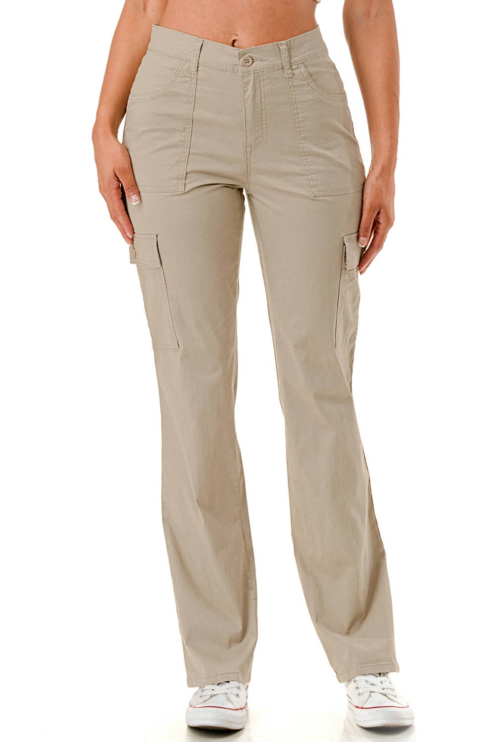 Color 5 – Engroshandel Bukser - Dame – Farvevede lige ben justerbare lastbukser i taljebånd20