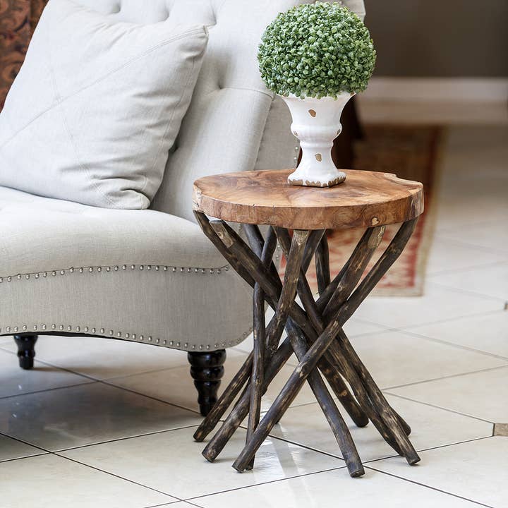 Garden Age Supply - Wholesale Side Table - Teak Branched-Out Side Tables
