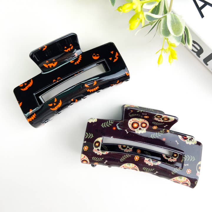 TheDivaSoap - Venta al por mayor Horquilla para el pelo - Mujer - Pinza rectangular para Halloween con forma de calavera de fantasma12