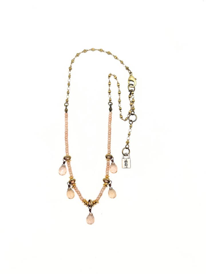 Champagne Quartz Necklace, N569 for wholesale by Lock and Key