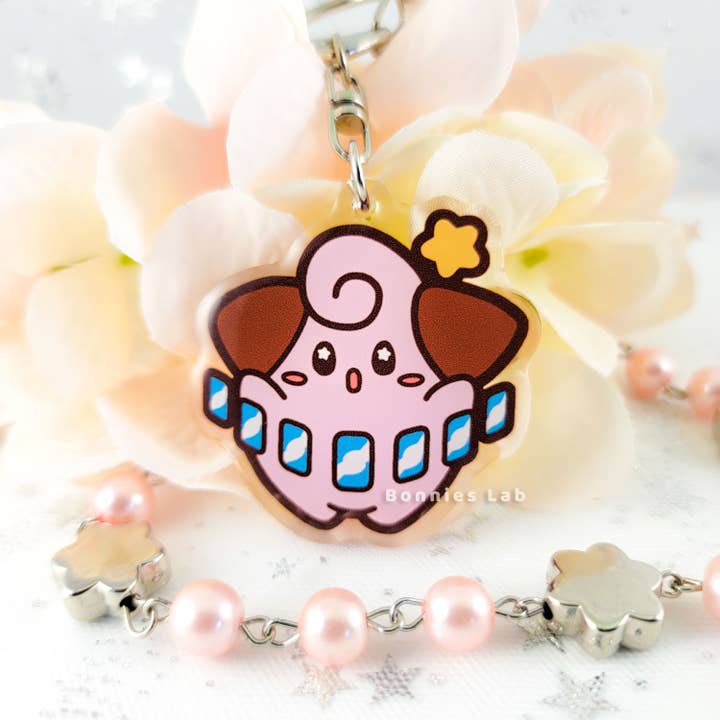 Cleffa Epoxy Acrylic Keychain Charm for wholesale by Bonnies Lab