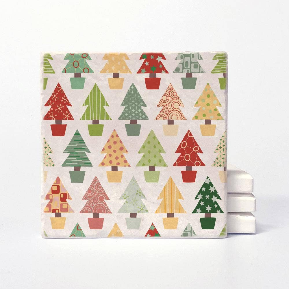 Versatile Coasters Canada - Wholesale Coasters - Christmas Tree Wrapping Paper Coasters2