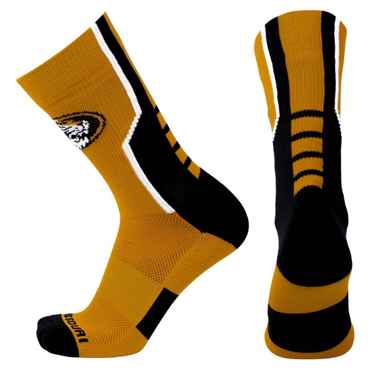 Missouri Tigers Gold Sports Performance Socks for wholesale by Donegal Bay