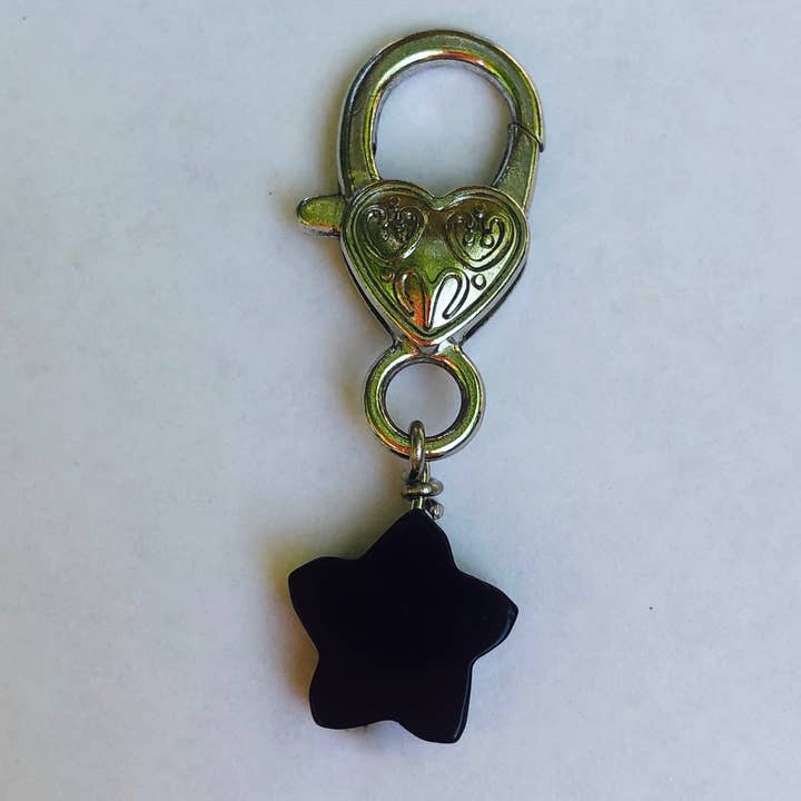 Crystal Pet Love - Wholesale Pet Collar Charm - Cat/Dog - Black Obsidian Star Crystal Pet Pendant Halloween Love4