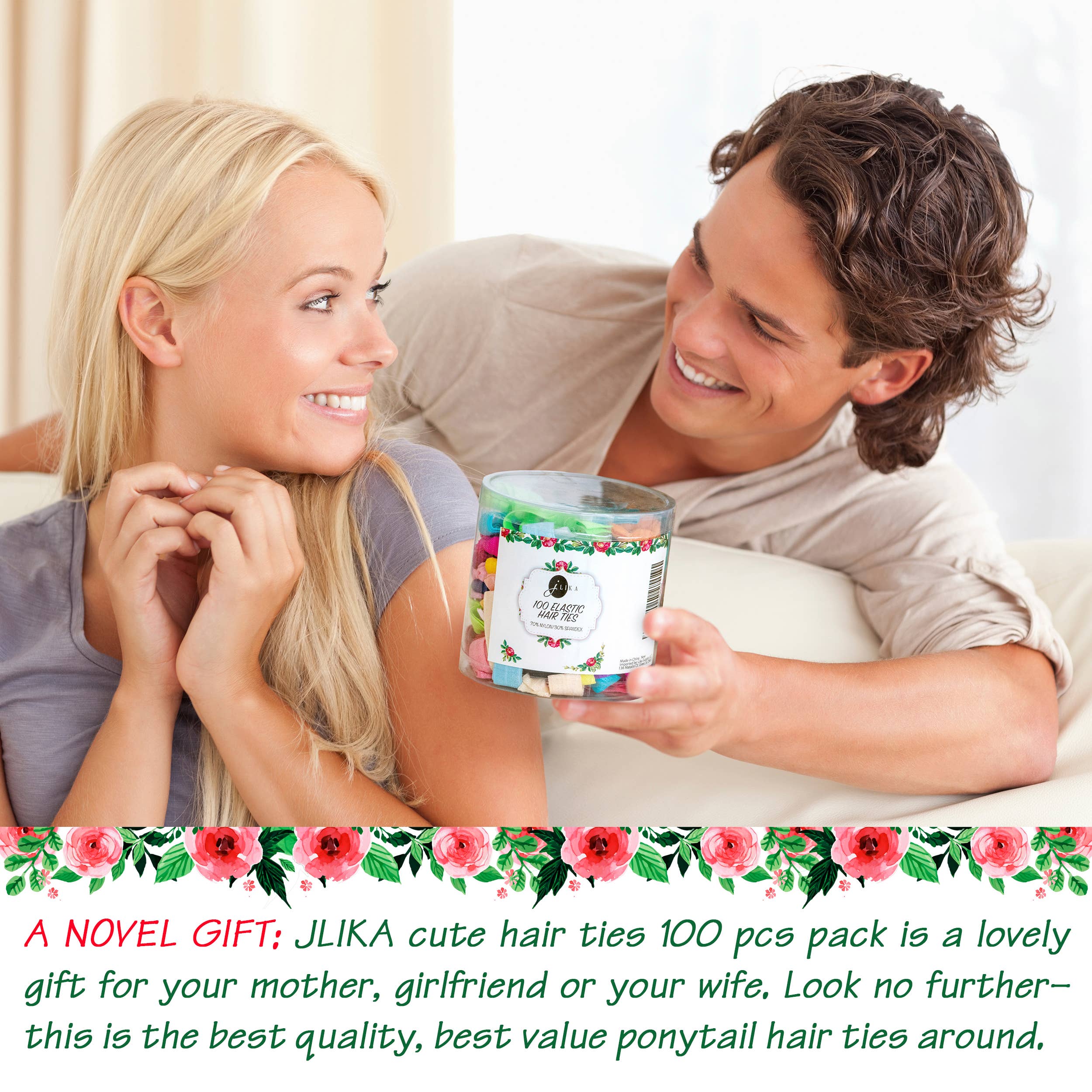 JLIKA – Elástico para cabelo - Mulher por atacado – 100 laços de cabelo elásticos titulares de rabo de cavalo6