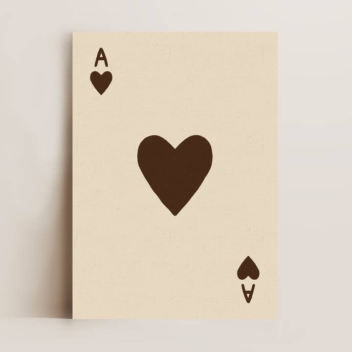 Ace Of Hearts Brown Print for wholesale by Alluvion