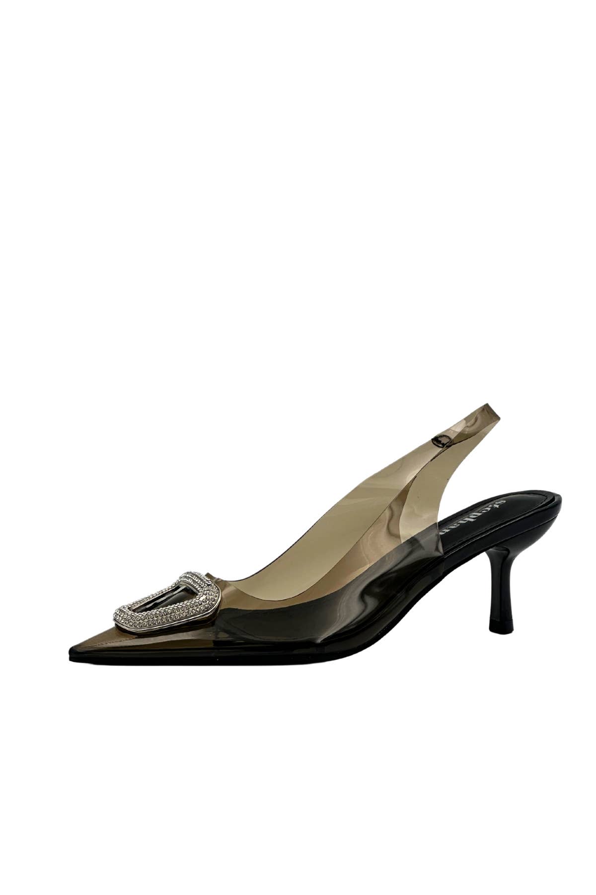 Stephan Paris - Wholesale Low Heels - Women's - Heeled mules with rhinestone-embellished toe P-14063