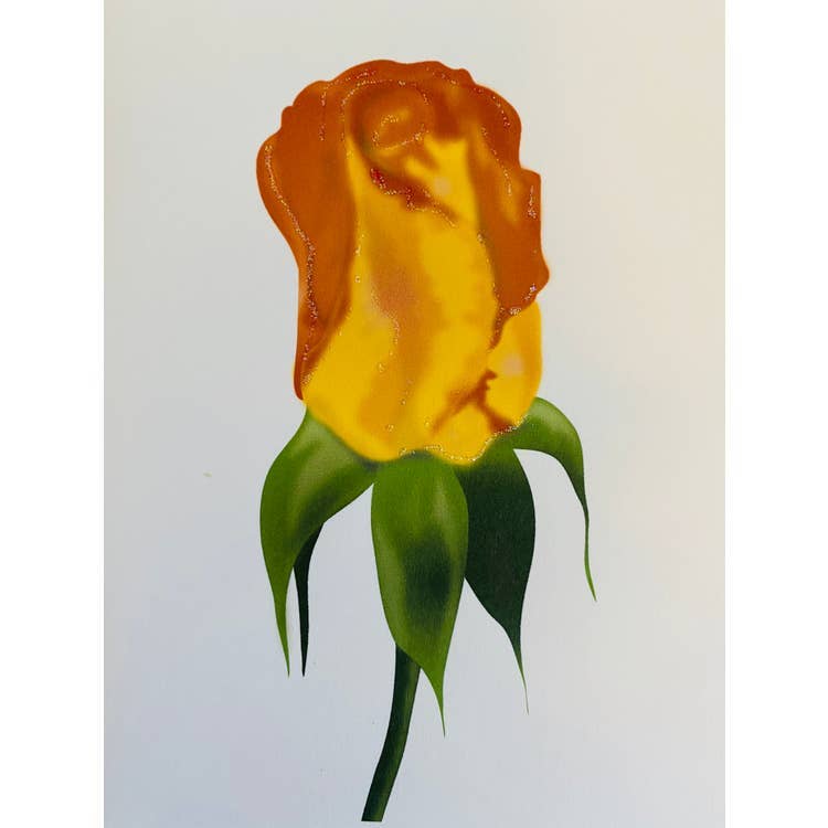 Studio Daedre - Wholesale Everyday Greeting Card - Orange Rosebud Flower, Everyday Card - Loose Card0
