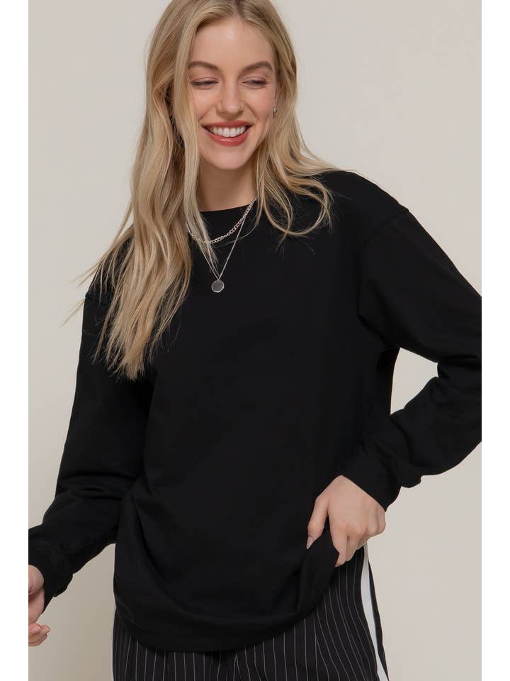 Vanilla Monkey - Wholesale Knit Top - Women's - Long Slv Round Neck Cotton Tee0