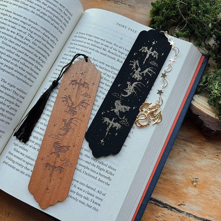 The Bookish Atelier - Wholesale Bookmark - Faux Leather Dragon Bookmark