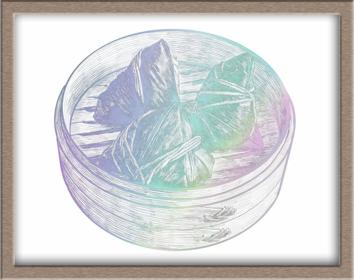 JoyousJoyfulJoyness - Wholesale Art Print - Zong Zi (Sticky Rice Dumpling) Foiled Art Print2