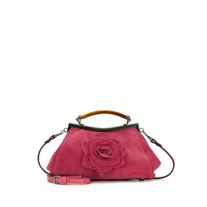 Kelmscott Frame with Parisian Rose Tooling - Suede Leather for wholesale by Patricia Nash